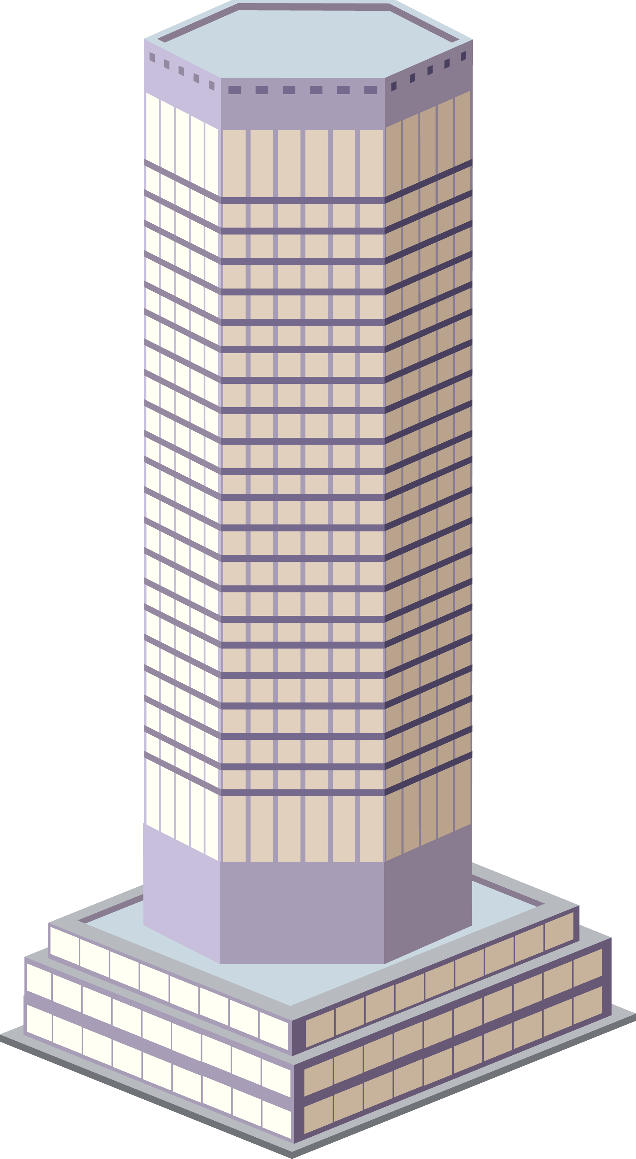 Skyscraper Building Office Drawing - Cylinder Building Drawing (2026x3691), Png Download
