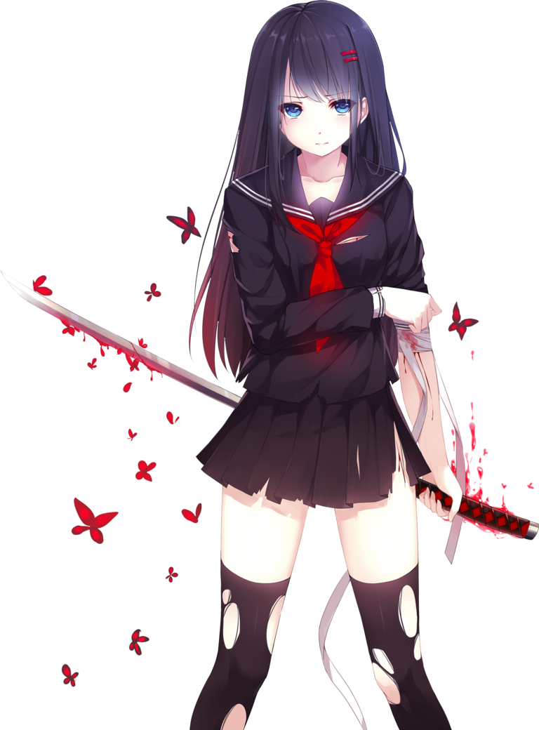 Kết Quả Hình Ảnh Cho Anime Girl With Katana - Uchiha Girl (768x1040), Png Download