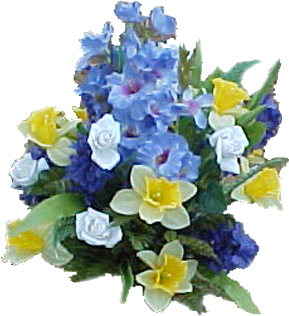 Blue Flower Arrangement Png (1020x1104), Png Download