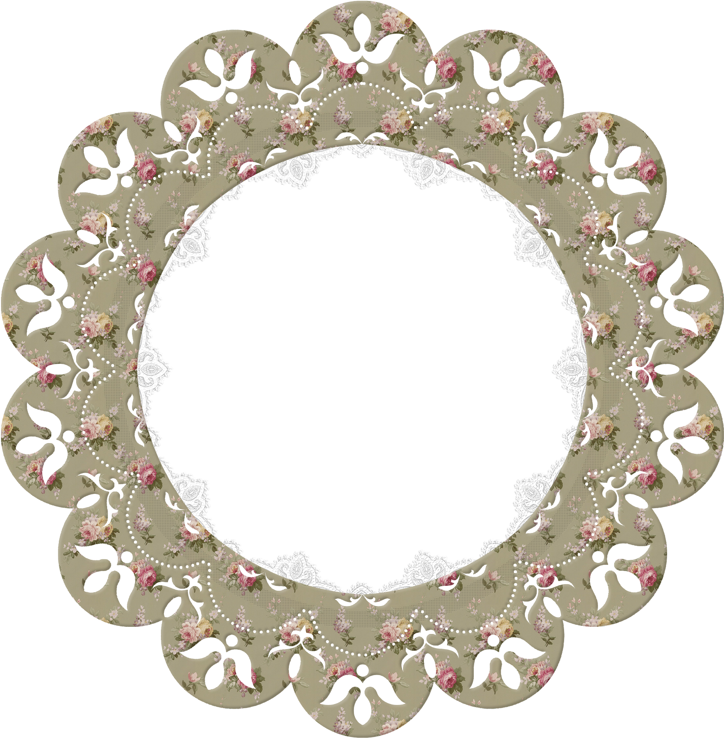 Lace Frame Png Download - Flower (1500x1506), Png Download