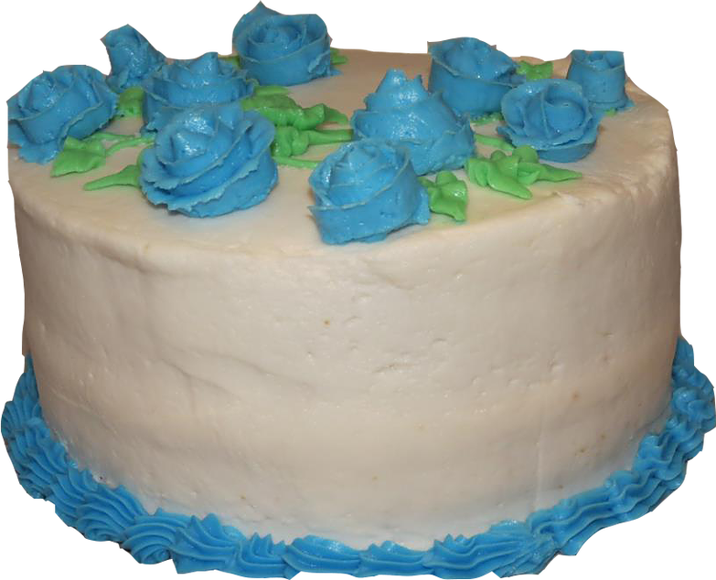 Blue Roses - Birthday Cake (783x635), Png Download