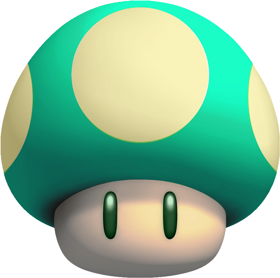 Mario Mushroom Clip Art - New Super Mario Bros 1 Up (1024x1024), Png Download