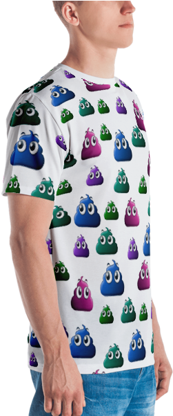 Paxterco Colorful Poop Emoji Short Sleeve Men's T-shirt - Fashion Model (600x600), Png Download