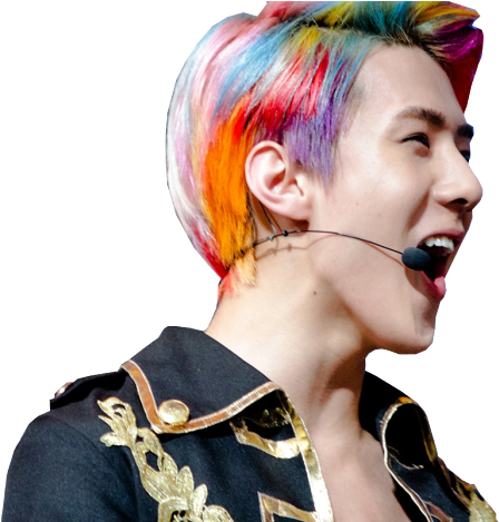 A Transparent Laughing Sehun - Punk Fashion (500x468), Png Download
