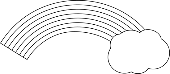 Black And White Rainbow With A Cloud Clip Art - Arch (550x240), Png Download