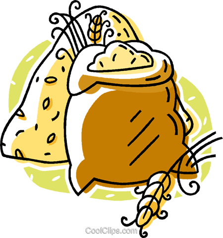 Bag Of Wheat Royalty Free Vector Clip Art Illustration - Sack Of Grain (450x480), Png Download