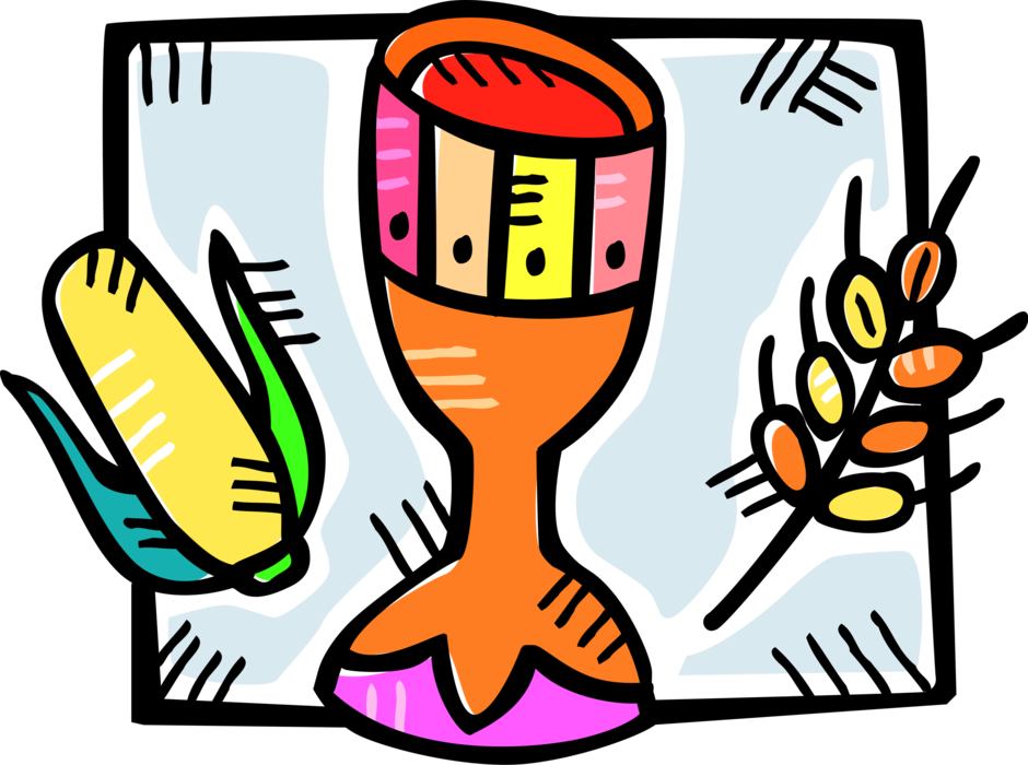 Vector Illustration Of Kwanzaa Chalice Cup With Corn (940x700), Png Download