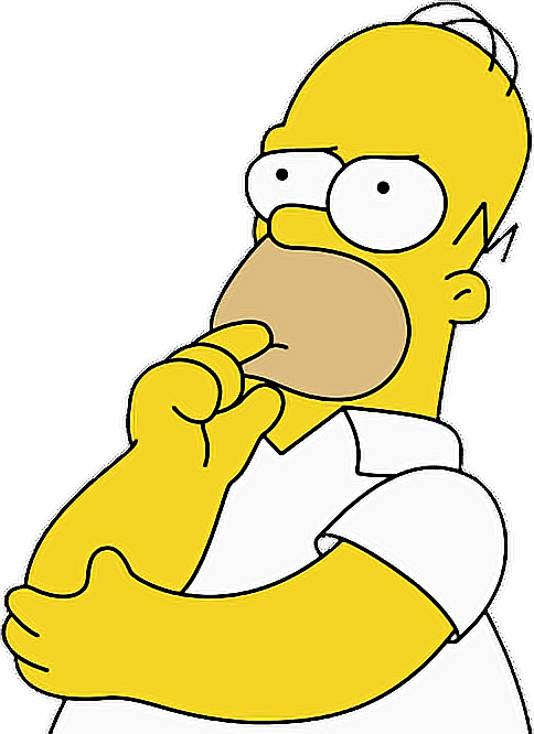 Homero Pensando Png - Cartoon Person Looking Confused (484x666), Png Download