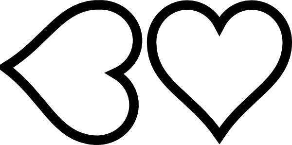 Heart Clipart Black And White Heart Clip Art At Clker - Heart Clipart Black And White (600x298), Png Download