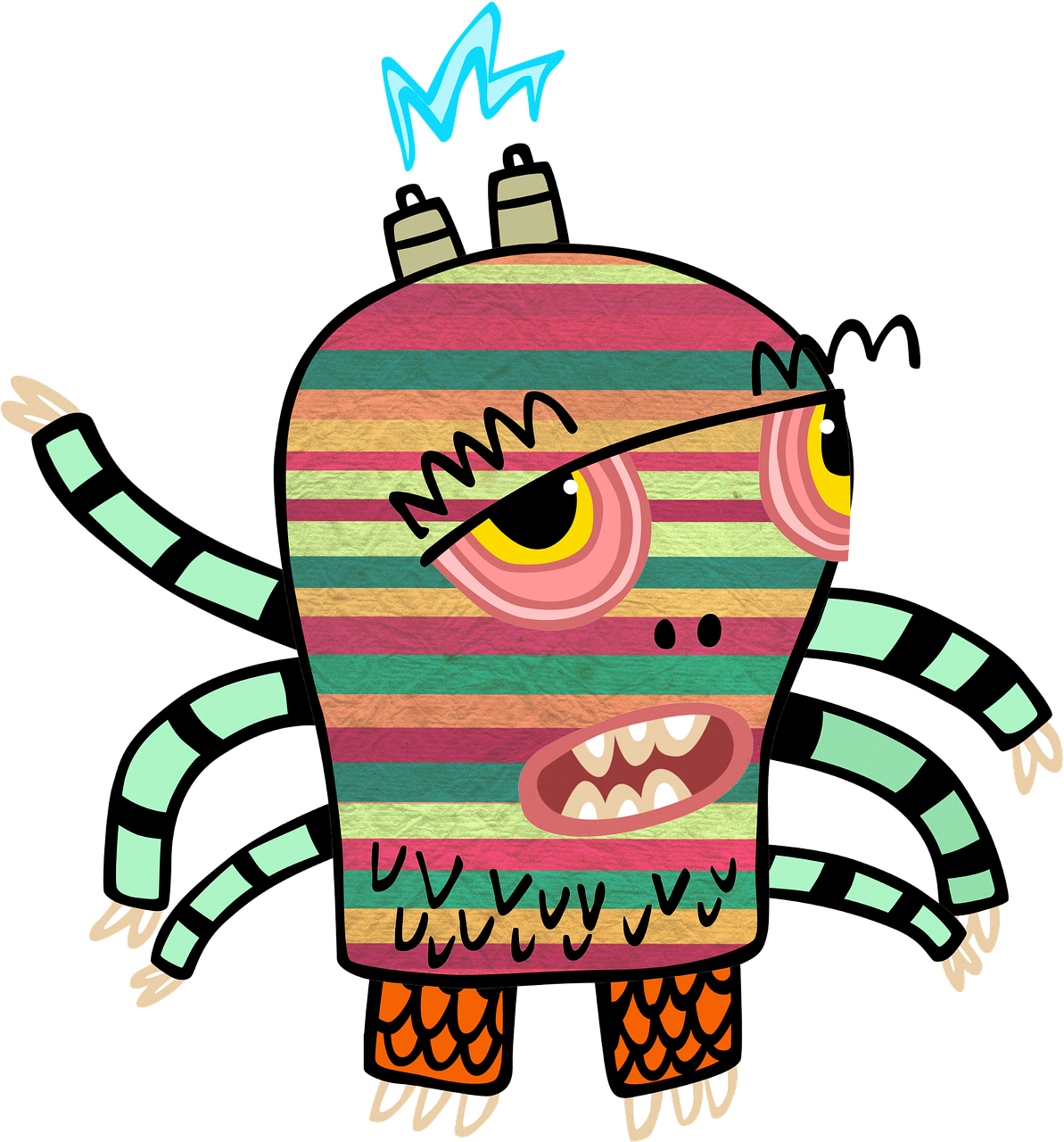 “my Teeth Are Broken - Cartoon Monsters Transparent Background (1193x1280), Png Download