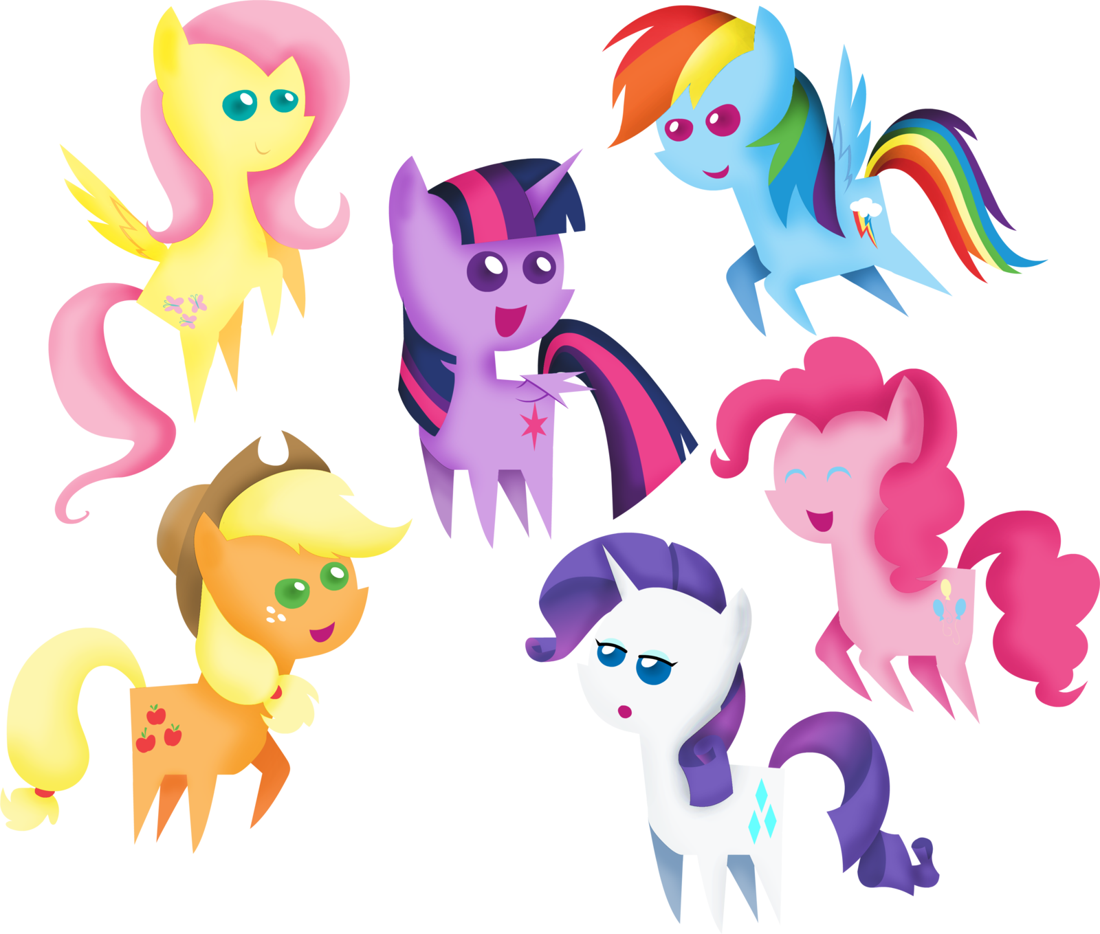 Post 5578 0 71525500 1449290975 Thumb - My Little Pony Chibi Mane 6 (1600x1359), Png Download