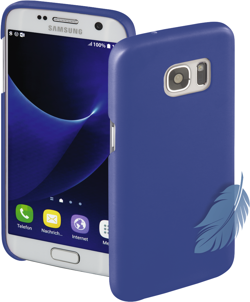 "silk" Cover For Samsung Galaxy S7, Blue - Hama Cover Silk Für Samsung Galaxy S7, Blau (1100x1100), Png Download