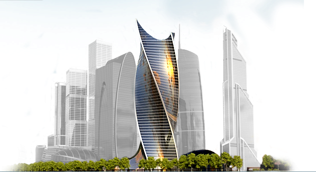 Building Png - Москва Сити Башня Эволюция (632x345), Png Download