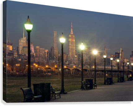 Skyline At Twilight Liberty State Park Jersey - Liberty State Park (429x344), Png Download