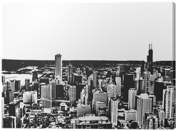 Black And White City Background Canvas Print • Pixers® - Chicago (400x400), Png Download