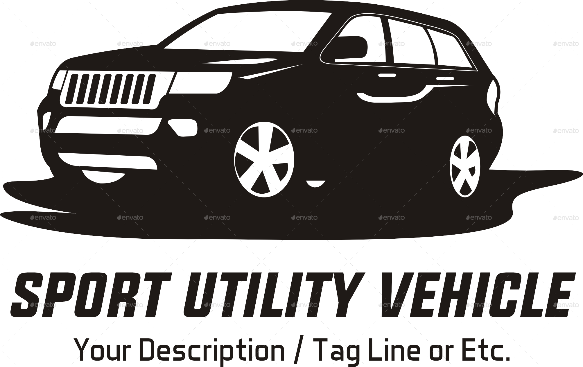 Suv Car Logo Template - Suv Car Logo (2007x1264), Png Download