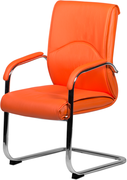 Fascinating Orange Office Chairs Of Visitor Chair Carmen - Orange Office Chair Png (800x800), Png Download