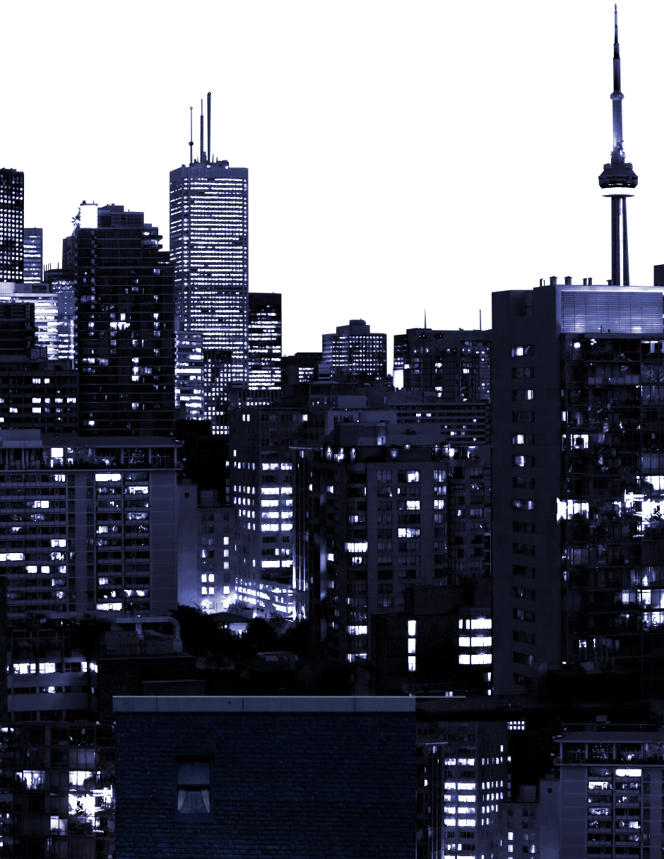 Toronto Night Skyline (940x1216), Png Download