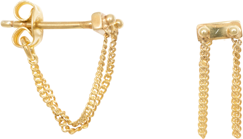 Rivet Two Chain Earring - Anna + Nina Oorsteker Rivet (1665x1800), Png Download