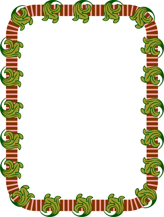 Picture Frames Green Line Leaf - Picture Frame (566x750), Png Download
