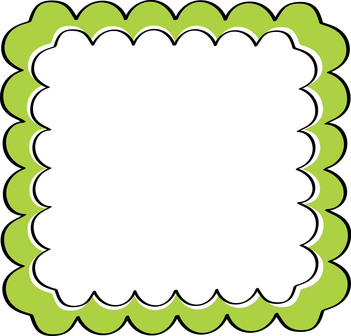 Green Border Frame Png File - Border Clip Art Green (1222x1168), Png Download