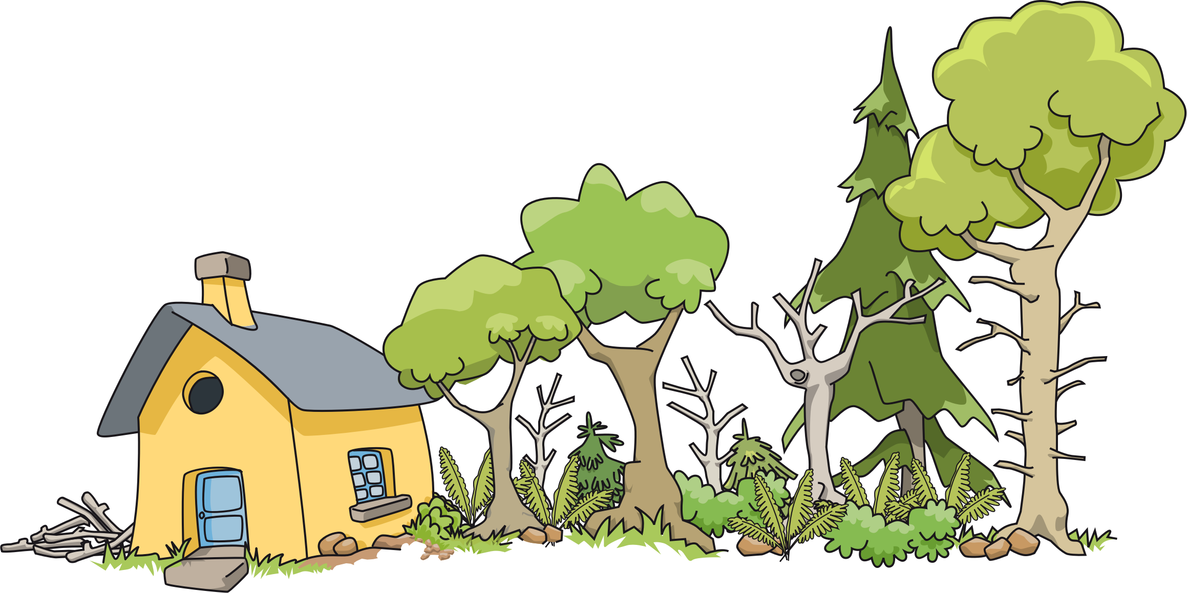 This Free Icons Png Design Of Maison Dans Le Bois (2318x1159), Png Download