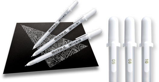 Smooth Writing Gel Ink Ballpoint Pen With White Ink - White Ink Gelly Roll (572x280), Png Download