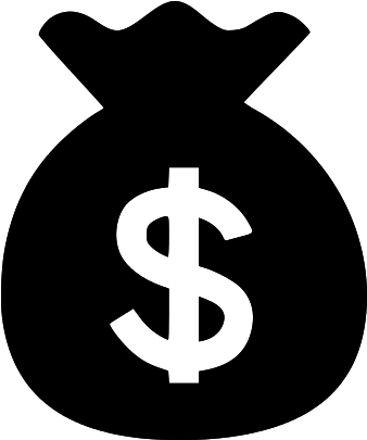 Money Bag Black - Money Clip Art Black (345x412), Png Download