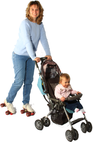 Mom Stroller 1 - Mom With Stroller Png (400x600), Png Download