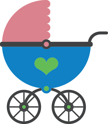 Cartoon Image Of Stroller - Pram Silhouette (361x415), Png Download