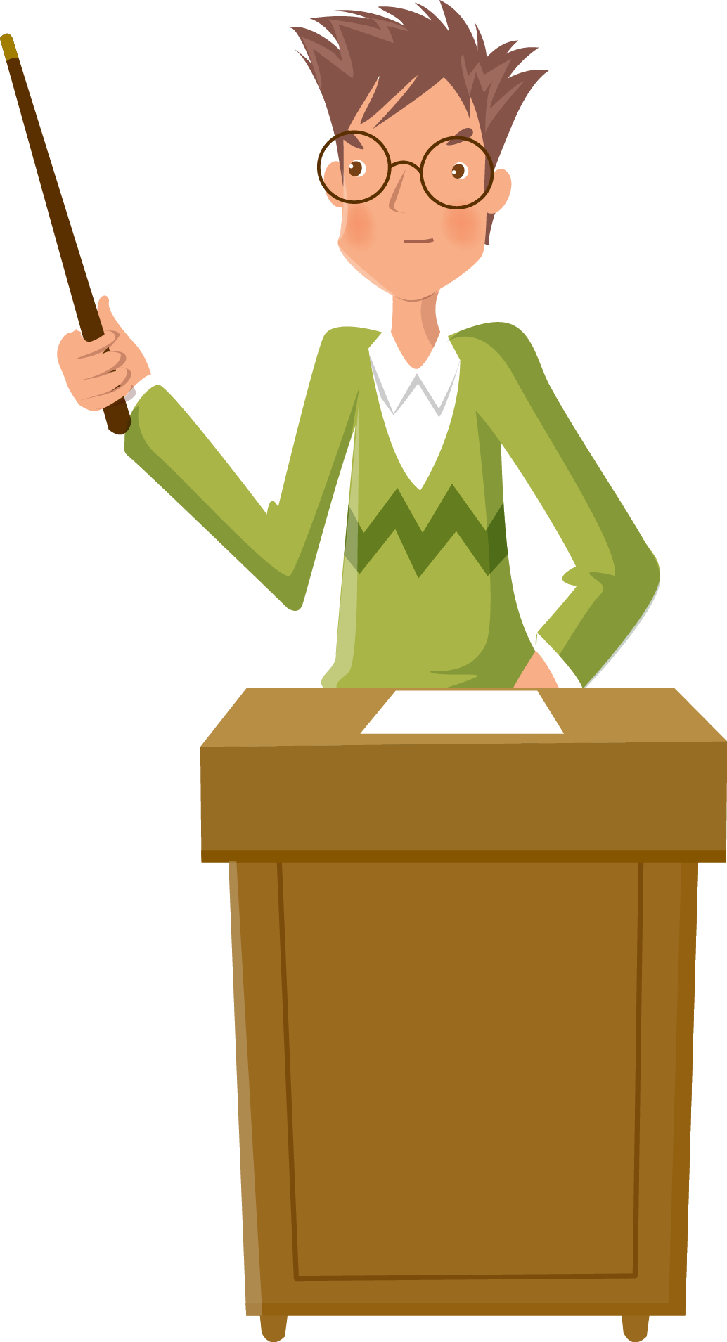 Male Teacher Clipart Png - Teacher Vector Png (1034x1909), Png Download