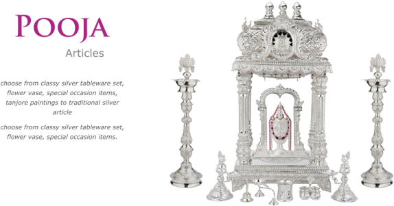 Silver Pooja Set Png (574x397), Png Download