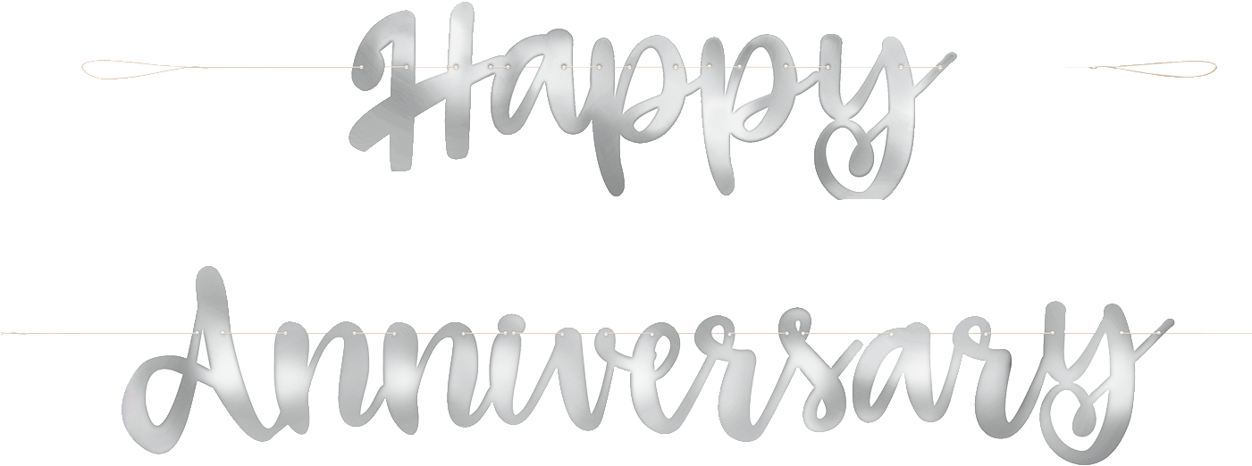 Happy Anniversary Banner Silver - Happy Anniversary Banner (1400x1400), Png Download