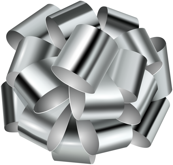 Decorative Silver Bow Transparent Clip Art Image - Cylinder (600x571), Png Download