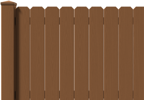 Dog Ear Privacy Style Overview - Picket Fence (500x476), Png Download