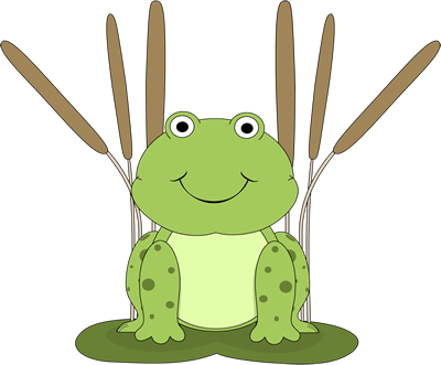 Frog On A Lily Pad Clip Art - Frog On Lily Pad Clipart (400x331), Png Download