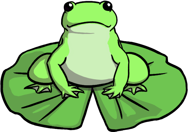 Picture Of Frog On Lily Pad - Frog On Lily Pad Drawing (683x458), Png Download