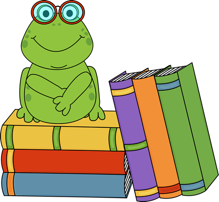 Frog Clipart Spring - Stack Of Book Clipart (450x414), Png Download