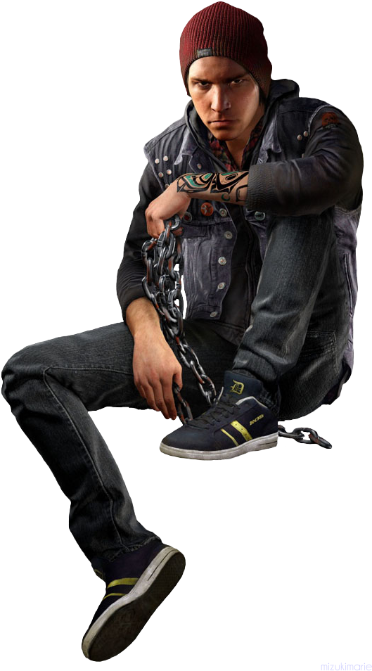 Drake Sitting Png - Delsin Rowe (550x966), Png Download