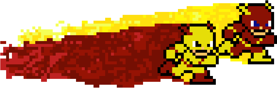 Flash And Reverse Flash - Reverse Flash Pixel Png (980x380), Png Download