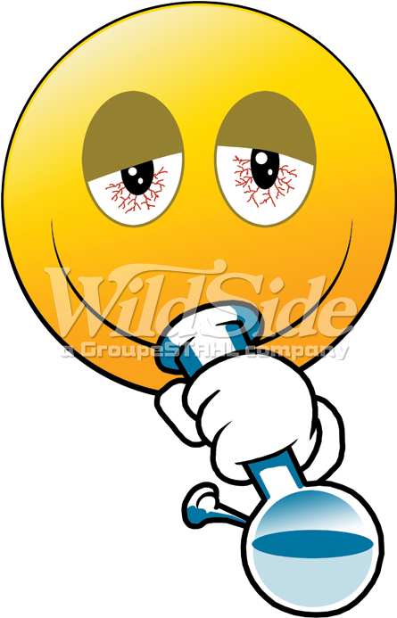 Emoji Smoking Bong Light/dark Garments Only - Smoking A Bong Cartoon (709x709), Png Download