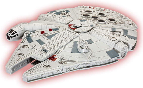 "chewie We're Home" - Hasbro Millennium Falcon The Force Awakens Model (566x351), Png Download