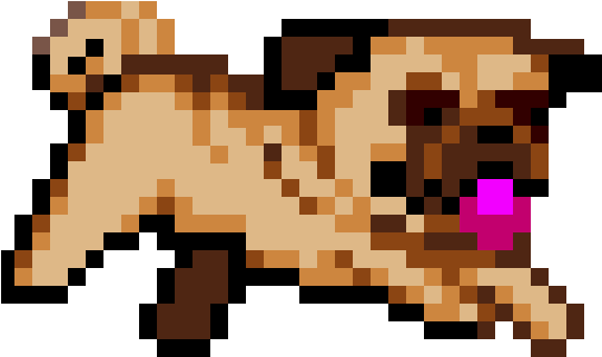 It's A Doggo , A Puggo , And My Favorite Dog A Pug - Pixel Art Dog Gif (1000x1000), Png Download