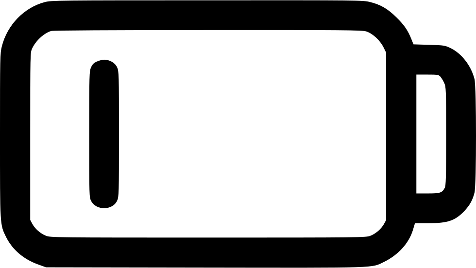 Low Battery - - Png White Low Battery Icon (980x552), Png Download