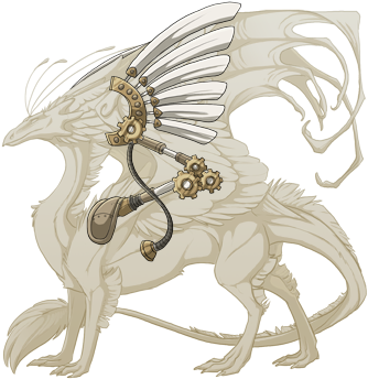 Gold Steampunk Wings Skydancer M - Dragon Virgil Sanders Sides (350x350), Png Download