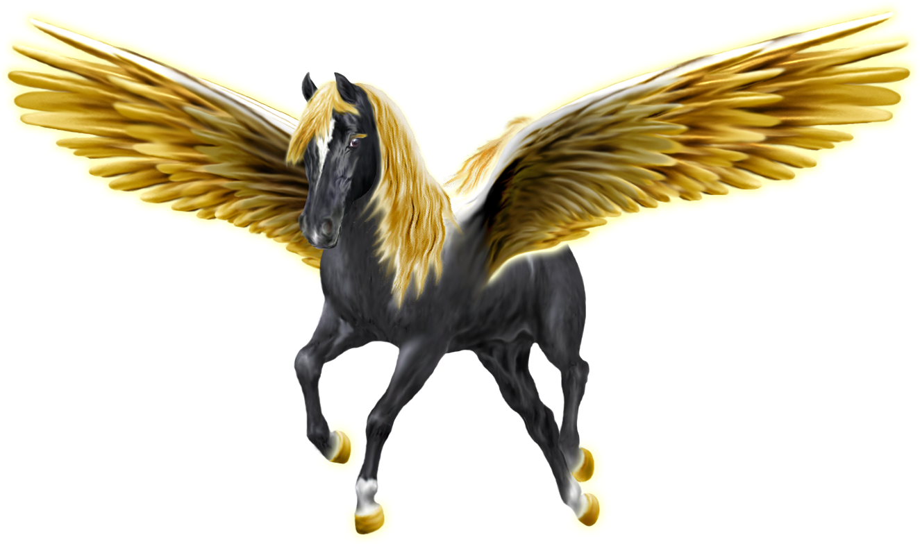 Http - //www - Elftown - Com/stuff/ecm - Gold And Black Unicorn (1325x784), Png Download