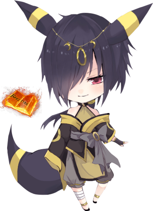 Beaux Dessins Chibi - Pokemon Umbreon Human Chibi (500x679), Png Download