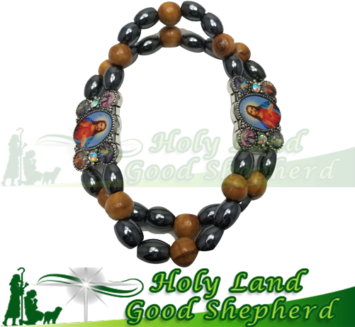Olive Wood Rosary Bracelet - Mother Of Pearl The Holy Land (500x500), Png Download