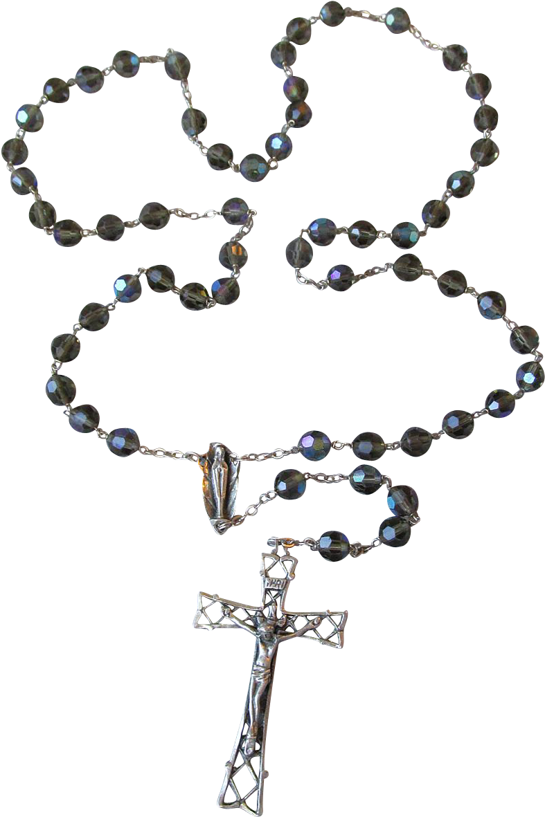 Vintage Italian Sterling Silver Gray Ab Crystal Rosary - J&s 2 Grind-bracelet (1180x1180), Png Download