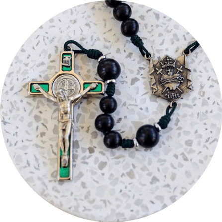 The White Bronze Sacred Heart Rosary - Crucifix (500x500), Png Download